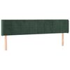 vidaXL Zagł&oacute;wek do ł&oacute;żka z LED, ciemnozielony, 183x16x78/88cm, aksamit