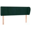 vidaXL Zagł&oacute;wek uszak, ciemnozielony, 147x23x78/88 cm, aksamitny