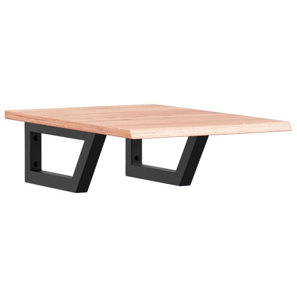 vidaXL P&oacute;łka ścienna pod umywalkę, stal i lite drewno dębowe