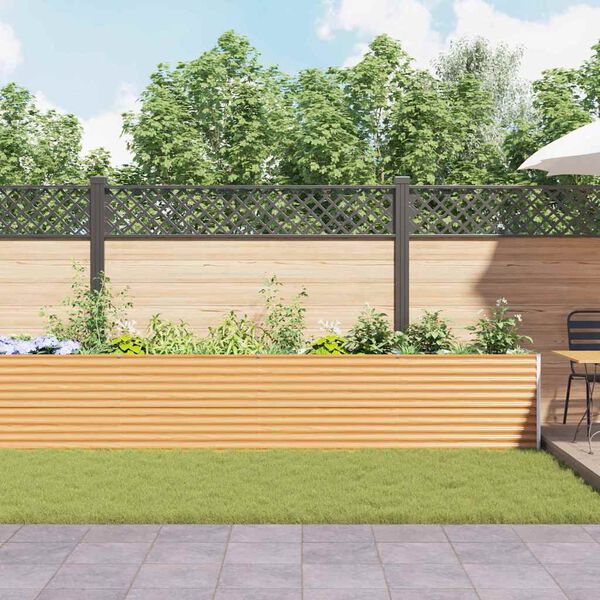 vidaXL Podniesiona rabata ogrodowa 582 x 50 x 68 cm Stal Galwanizowana