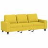 vidaXL 3-osobowa sofa z podnóżkiem, jasnożółty, 180 cm, tkaniną