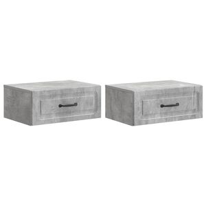 vidaXL Wisząca Szafka Nocna 2 pcs Betonowy szary 49 x 34,5 x 20 cm