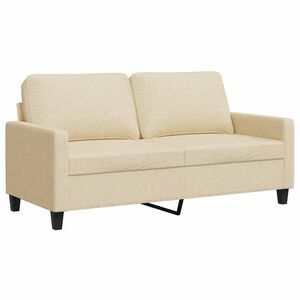 vidaXL 2-osobowa sofa, kremowa, 140 cm, tapicerowana tkaniną