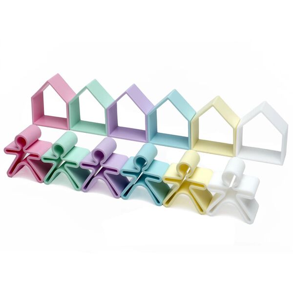 d&euml;na Zestaw silikonowych ludzik&oacute;w i domk&oacute;w Pastel, 12 szt.
