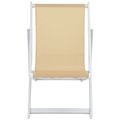 vidaXL Składane krzesła plażowe, 2 szt, aluminium i textilene, kremowe