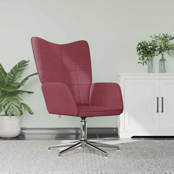 vidaXL Fotel, winna czerwień, obity tkaniną