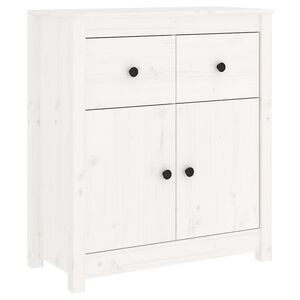 vidaXL Szafka, biała, 70x35x80 cm, lite drewno sosnowe