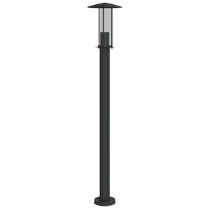 vidaXL Lampa ogrodowa na słupku, czarna, 100 cm, stal nierdzewna