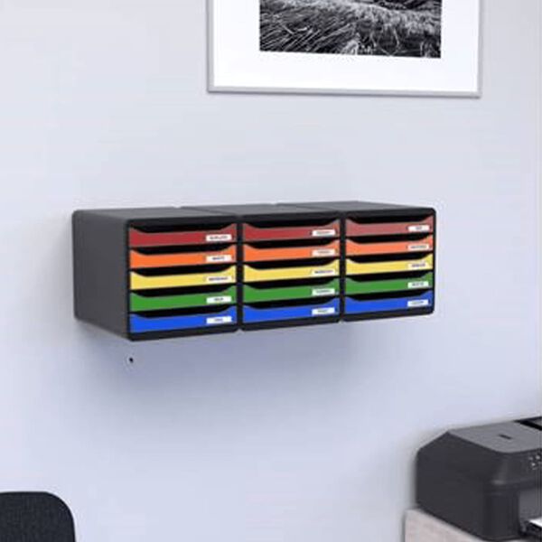 Exacompta Organizer z 5 szufladkami na biurko Big-Box Plus Ecoblack