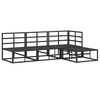 vidaXL Zestaw Sof na Ogr&oacute;d z poduszką 4 pcs Czarny Aluminium