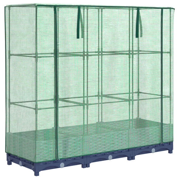 vidaXL Podwyższone ł&oacute;żko z pokrowcem na szklarnię, wygląd rattanu, 120x40x123 cm