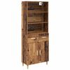 vidaXL Highboard z szufladą Stare drewno 69,5 x 32,5 x 180 cm