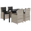 vidaXL 5-cz. zestaw mebli ogrodowych z poduszkami, jasnoszary