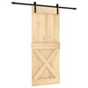 vidaXL Drzwi przesuwne Naturalny i czarny 85 x 210 cm