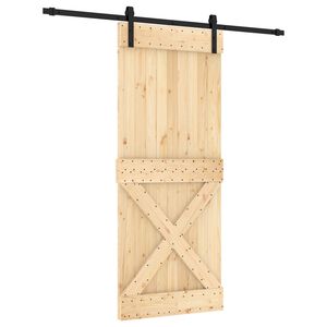 vidaXL Drzwi przesuwne Naturalny i czarny 85 x 210 cm