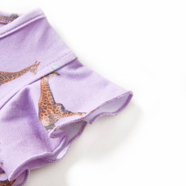 Sukienka dziecięca z falbanami, ściągana, liliowa, 116