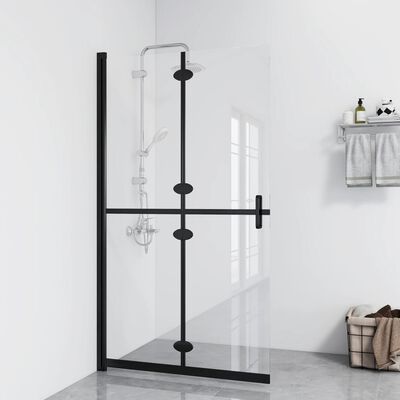 vidaXL Składana ścianka prysznicowa, przezroczyste szkło, 100x190 cm