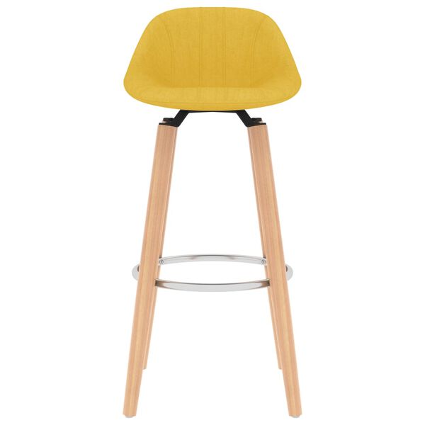 vidaXL Krzesła barowe, 2 szt., musztardowe, tapicerowane tkaniną