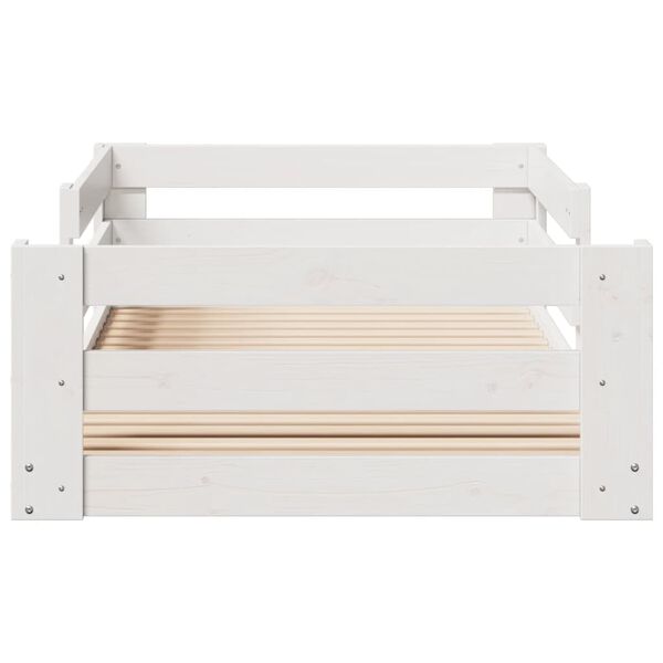 vidaXL Rama ł&oacute;żka bez materaca biała 80x160 cm sosnowa