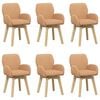 vidaXL Obrotowe krzesła jadalniane 6 pcs Boucl&eacute; Beżowy 54 x 58 x 87 cm