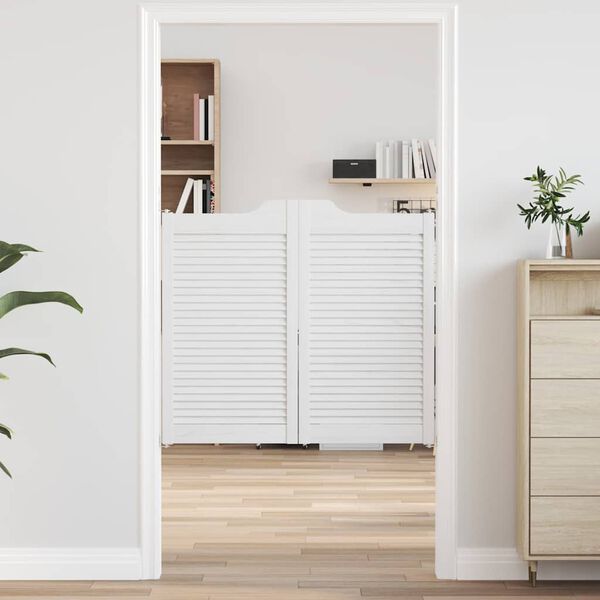 vidaXL Drzwi wahadłowe żaluzjowe 1 para białe 90x100 cm