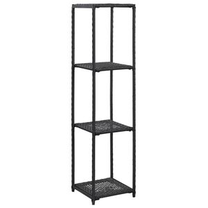 vidaXL Regał, czarny, 30x30x120 cm, polirattan