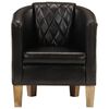 vidaXL Fotel klubowy, czarny, skóra naturalna