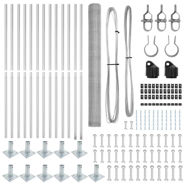 vidaXL Słupek ogrodzeniowy. Srebrny 25 x 1,6 m (25 mm siatka) Stal