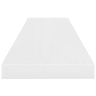 vidaXL Półki ścienne, 4 szt, wysoki połysk, białe, 90x23,5x3,8 cm, MDF