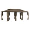 vidaXL Altana z zasłonami, 600x298x270 cm, kolor taupe, 180 g/m&sup2;