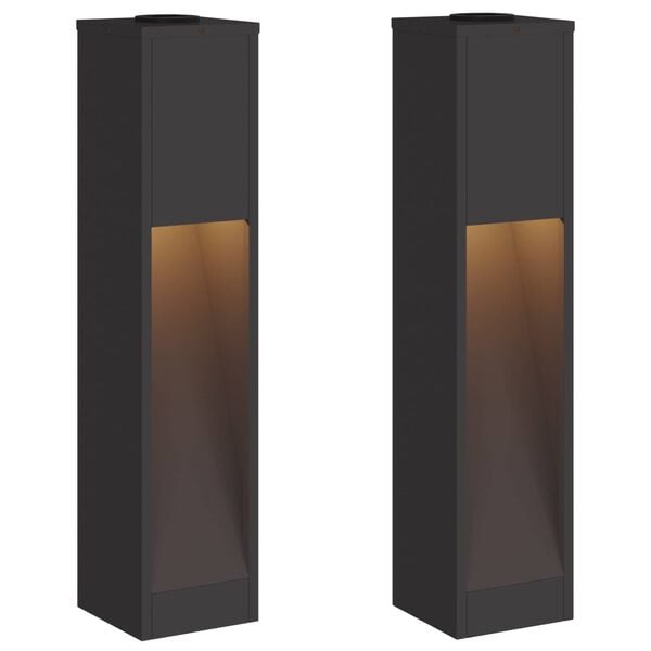 vidaXL Solarna Lampa LED na Ścieżkę 2 pcs Czarny