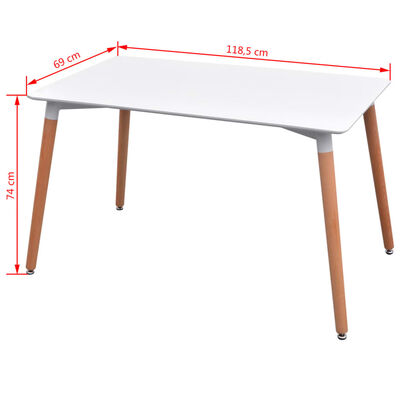 vidaXL Zestaw mebli do jadalni 7 elementów biały stół i pokryte materiałem jasno szare krzesła