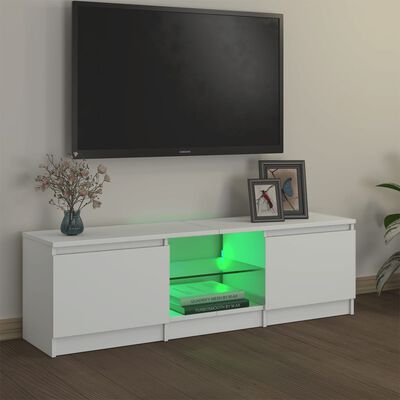 vidaXL Szafka pod TV z oświetleniem LED, biała, 120x30x35,5 cm