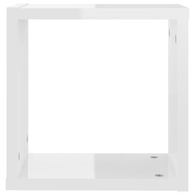 vidaXL Półki ścienne kostki, 6 szt., białe, wysoki połysk, 30x15x30 cm