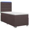 vidaXL Ł&oacute;żko kontynentalne z materacem Ciemny brąz 90 x 200 cm tkanina