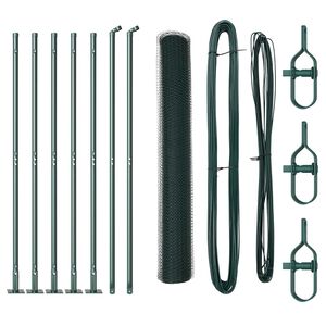 vidaXL Słupek ogrodzeniowy. zielony