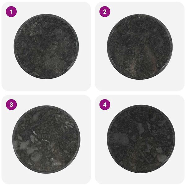 vidaXL Blat do stołu, czarny, &Oslash;60 x 2,5 cm, marmur