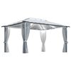 vidaXL Altana z zasłonami i lampkami LED, 4x3 m, kremowa, aluminium