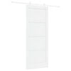 vidaXL Drzwi przesuwne Biały 83 x 202 cm Lite drewno sosnowe