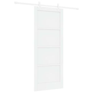 vidaXL Drzwi przesuwne Biały 83 x 202 cm Lite drewno sosnowe