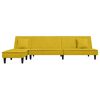 vidaXL Sofa rozkładana L, ż&oacute;łta, 255x140x70 cm, aksamit