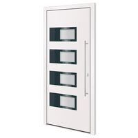 vidaXL Drzwi wejściowe, białe, 100x210 cm, aluminium i PVC