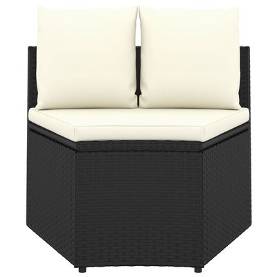 vidaXL 9-częściowa sofa ogrodowa z poduszkami, rattan PE, czarna