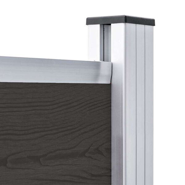 vidaXL Panel ogrodzeniowy z WPC, 175x146 cm, czarny