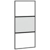 vidaXL Drzwi przesuwne, czarne, 102,5x205cm, szkło hartowane aluminium