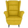 vidaXL Fotel uszak z podnóżkiem, żółty, tapicerowany aksamitem
