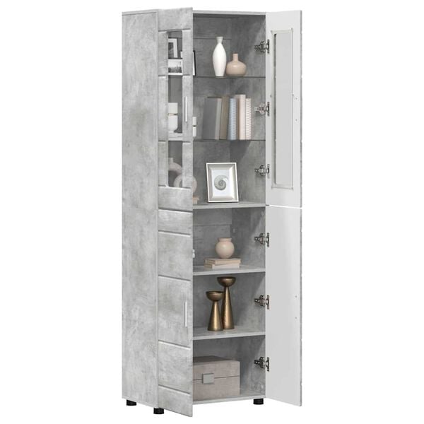 vidaXL Highboard z p&oacute;łką FLORIN Betonowy szary 60 x 35 x 182 cm
