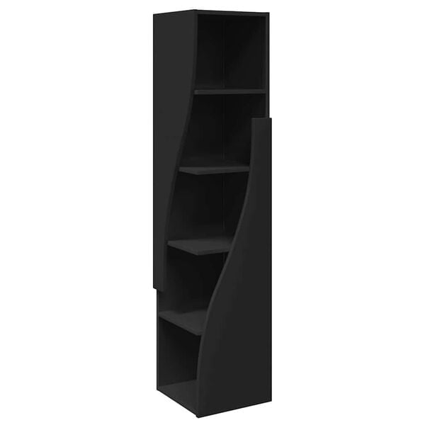 vidaXL Szafka narożna Czarny 32x32x140cm Materiał drewnopochodny