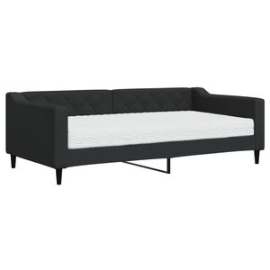 vidaXL Sofa z materacem, czarna, 90x190 cm, tkanina