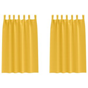 vidaXL Firany blackout z k&oacute;łkami 2 szt. Musztardowy ż&oacute;łty 175 x 140 cm